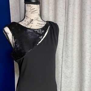 Matte Black Sequin Shoulder M J. Lo dress